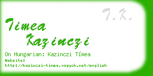 timea kazinczi business card